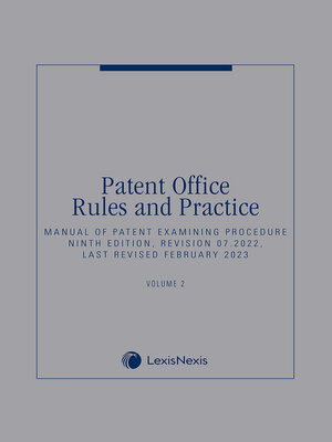 cover image of Manual of Patent Examining Procedure